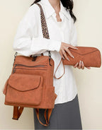 Vegan Leather Womens Backpack With Gift Bag Padded Straps - Nalani - UK Fashion Clothing and Decor