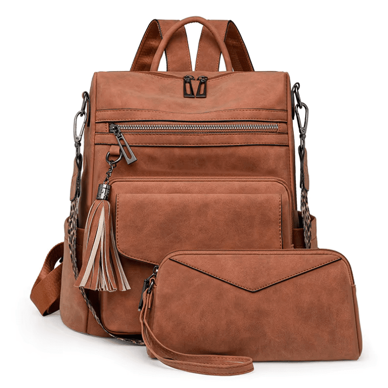 Vegan Leather Womens Backpack With Gift Bag Padded Straps - Nalani - UK Fashion Clothing and Decor