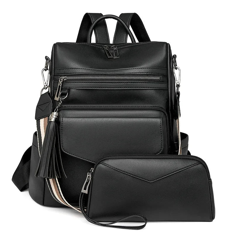 Vegan Leather Womens Backpack With Gift Bag Padded Straps - Nalani - UK Fashion Clothing and Decor