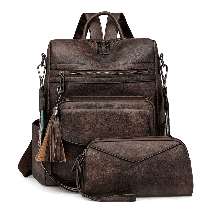 Vegan Leather Womens Backpack With Gift Bag Padded Straps - Nalani - UK Fashion Clothing and Decor