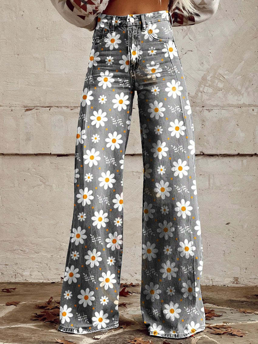 Veloura | Casual Baggy Jeans for Women | Long - Nalani - Fashion Clothing and Decor