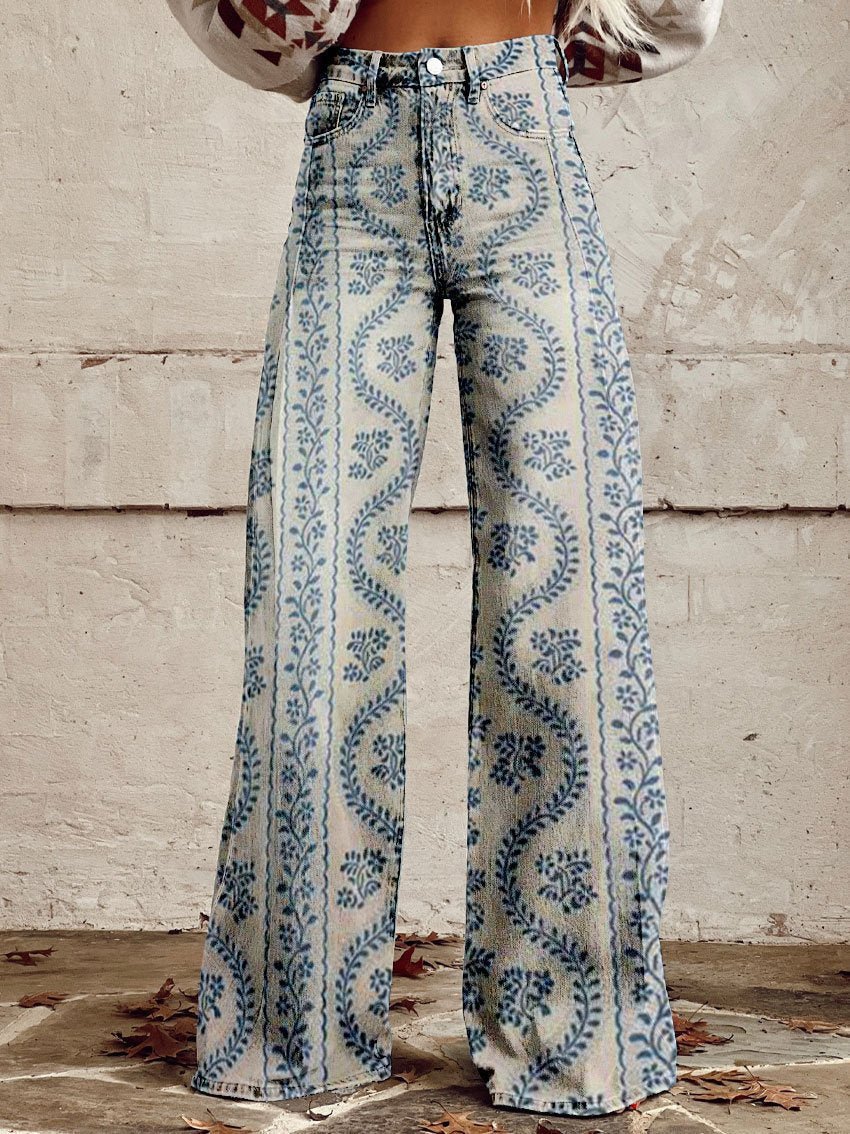 Veloura | Casual Baggy Jeans for Women | Long - Nalani - Fashion Clothing and Decor