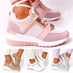 Veloura | Casual lace - up wedge sneakers for women with shiny details | Fashion - Nalani - Fashion Clothing and Decor
