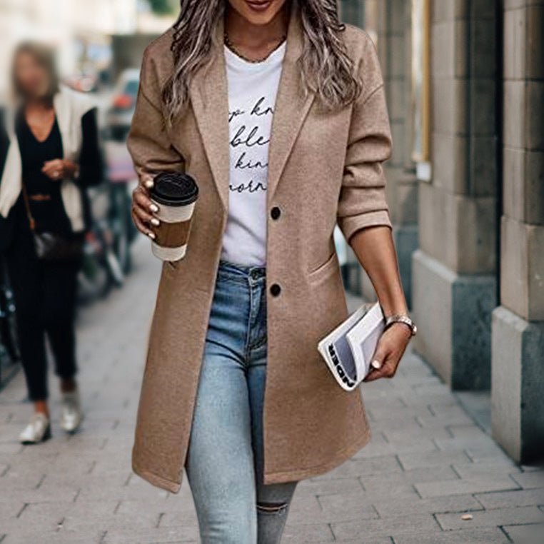 Veloura | Casual Trench Coat for Women | Long Blazer - Nalani - Fashion Clothing and Decor