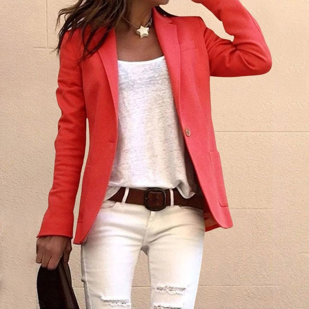 Veloura | Formal women's blazer with lapel collar | Pockets and buttons - Nalani - Fashion Clothing and Decor