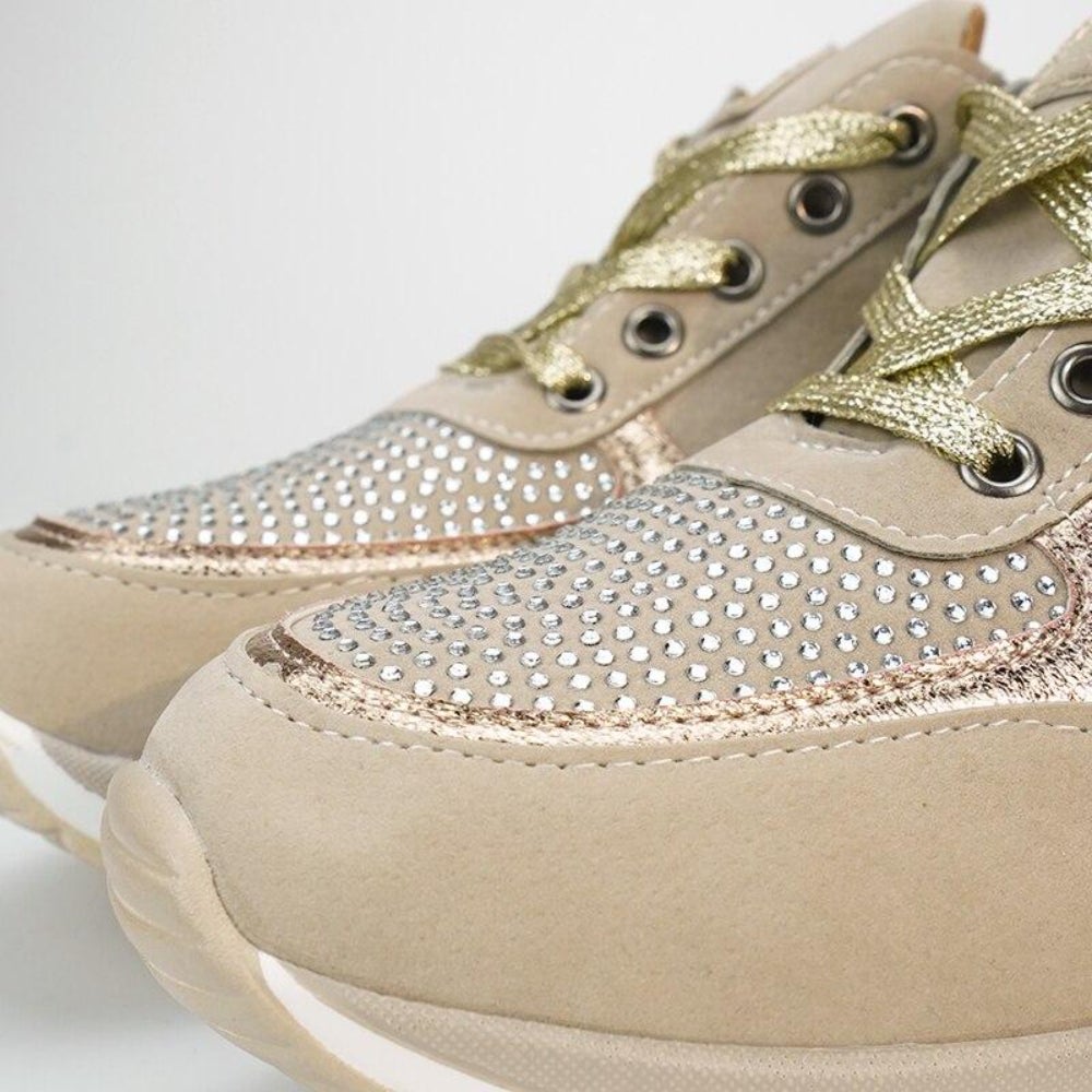 Veloura | Modern lace - up sneakers for women with side zipper | Wedge heel - Nalani - Fashion Clothing and Decor