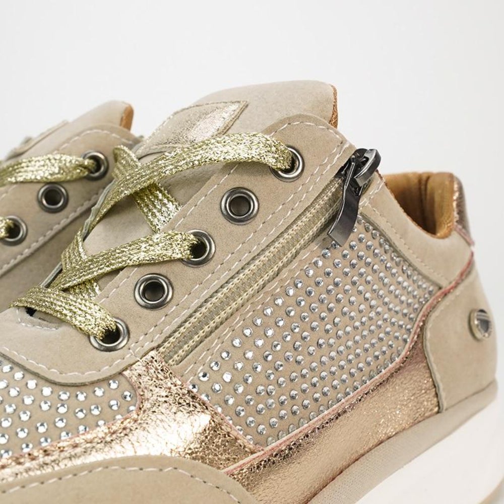 Veloura | Modern lace - up sneakers for women with side zipper | Wedge heel - Nalani - Fashion Clothing and Decor