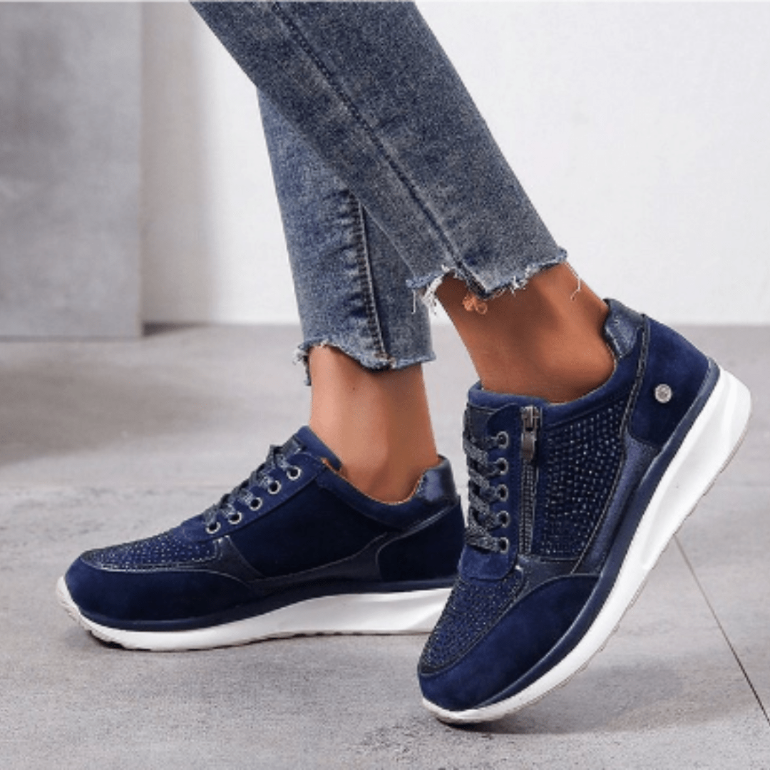 Veloura | Modern lace - up sneakers for women with side zipper | Wedge heel - Nalani - Fashion Clothing and Decor