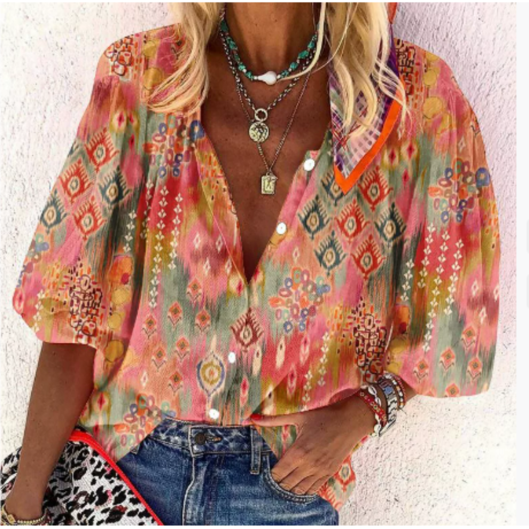 Veloura | Modern Women's Blouse - Lightweight Casual Shirt - Nalani - Fashion Clothing and Decor