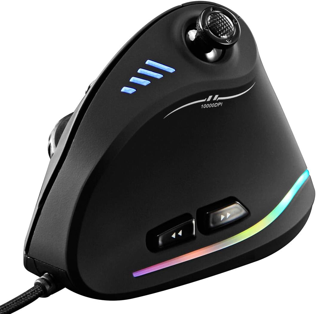 Vertical RGB Gaming Mouse with Joystick and 11 Programmable Buttons – Ergonomic Mouse up to 10,000 DPI – Kryvos - Nalani - Fashion Clothing and Decor