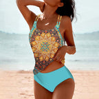 Virelle | Two - piece tankini set for women with boho print | Slim fit - Nalani - Fashion Clothing and Decor
