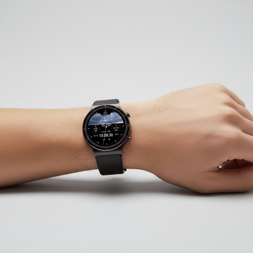 VitalWatch | Round Smartwatch with Advanced Health & Fitness Sensors - Full Touch Heart Rate, Sleep & Activity Tracker for Android & iOS - Nalani - Fashion Clothing and Decor