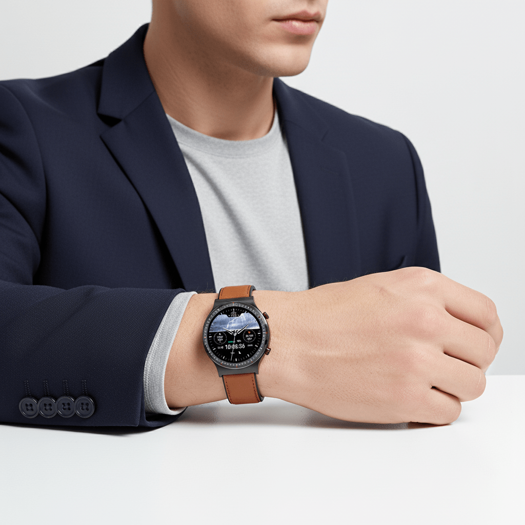 VitalWatch | Round Smartwatch with Advanced Health & Fitness Sensors - Full Touch Heart Rate, Sleep & Activity Tracker for Android & iOS - Nalani - Fashion Clothing and Decor