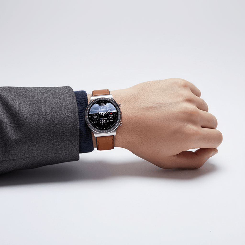 VitalWatch | Round Smartwatch with Advanced Health & Fitness Sensors - Full Touch Heart Rate, Sleep & Activity Tracker for Android & iOS - Nalani - Fashion Clothing and Decor