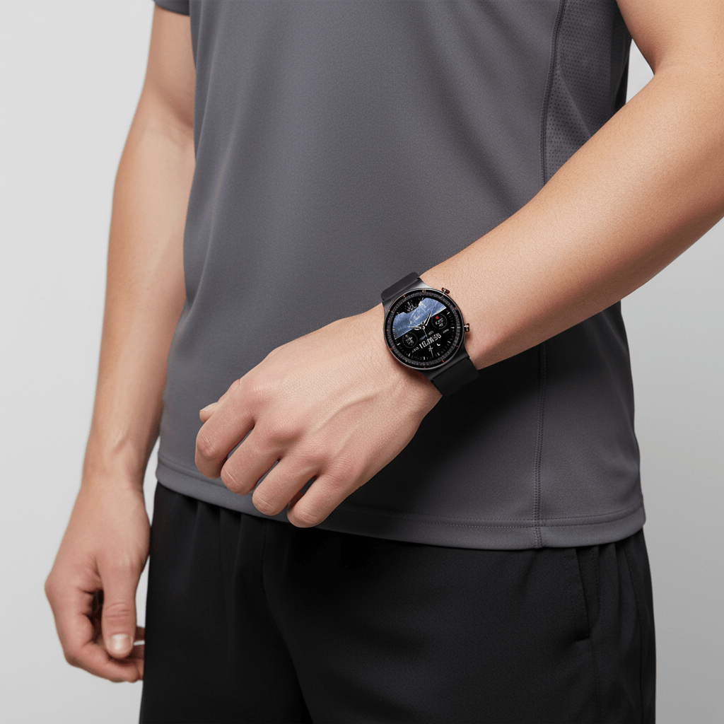 VitalWatch | Round Smartwatch with Advanced Health & Fitness Sensors - Full Touch Heart Rate, Sleep & Activity Tracker for Android & iOS - Nalani - Fashion Clothing and Decor