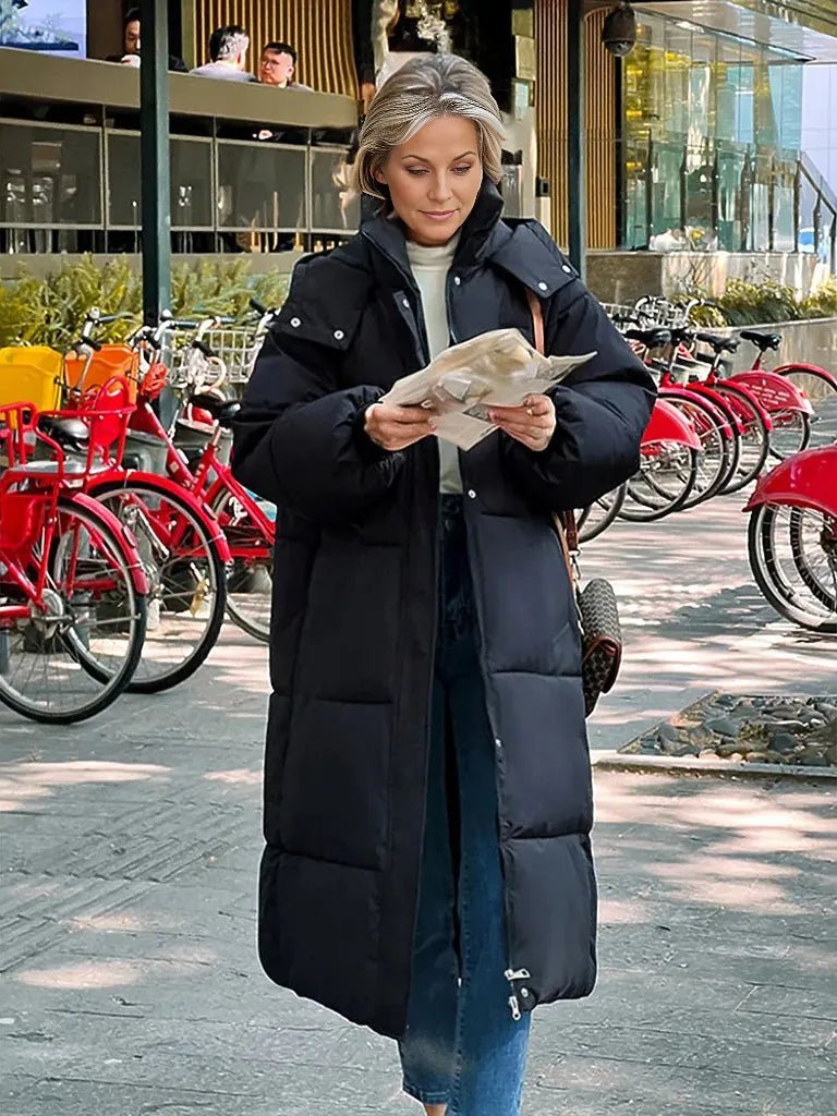 Warm Elegant Long Winter Coat With Hood For Women Chic - Nalani - UK Fashion Clothing and Decor