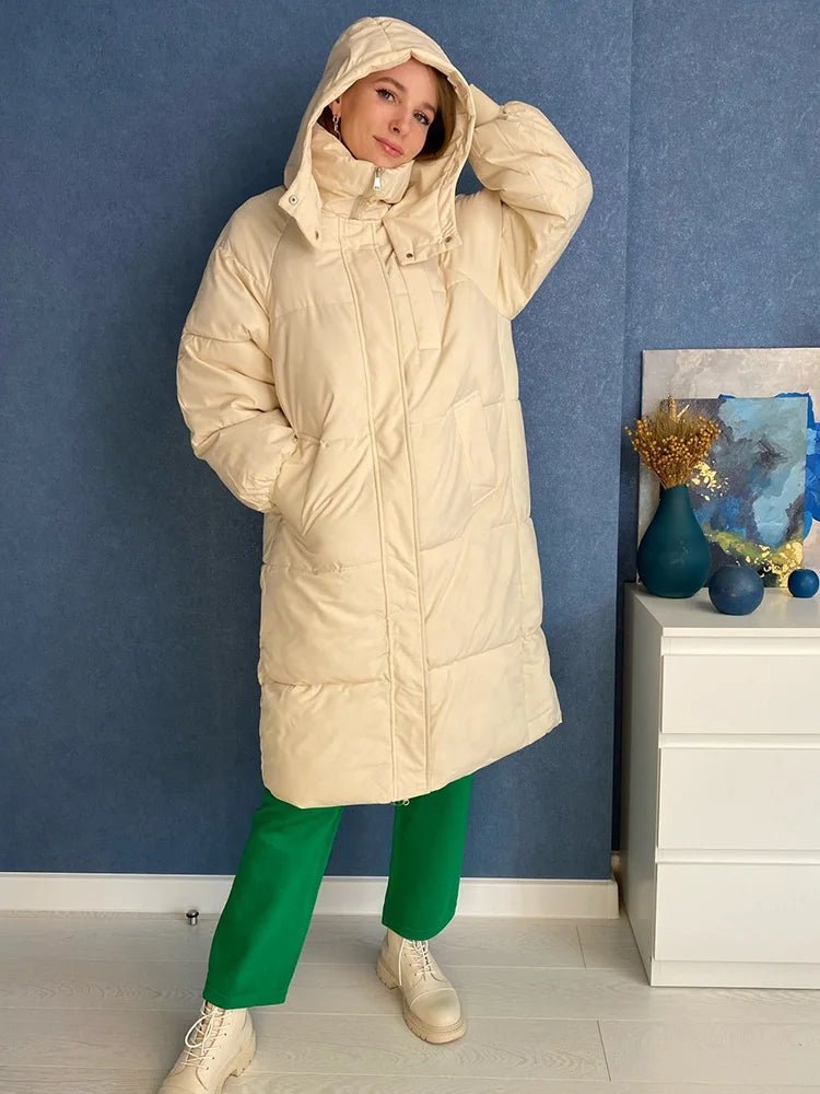 Warm Elegant Long Winter Coat With Hood For Women Chic - Nalani - UK Fashion Clothing and Decor