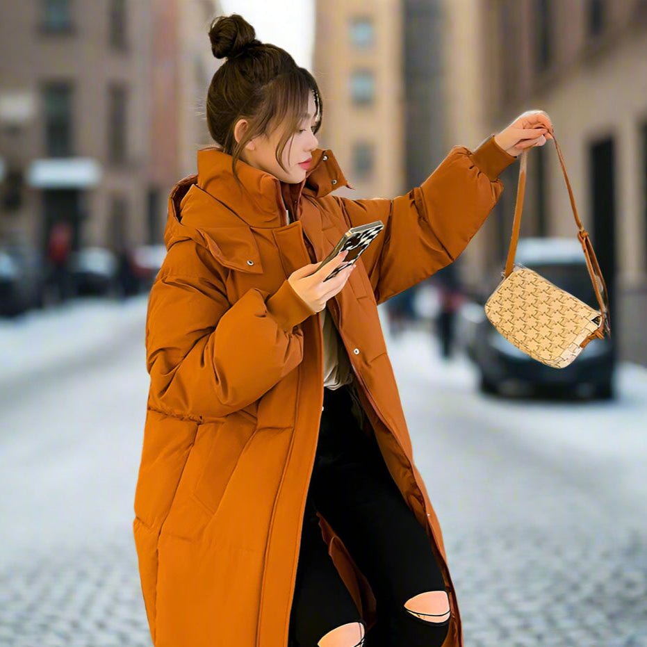 Warm Elegant Long Winter Coat With Hood For Women Chic - Nalani - UK Fashion Clothing and Decor