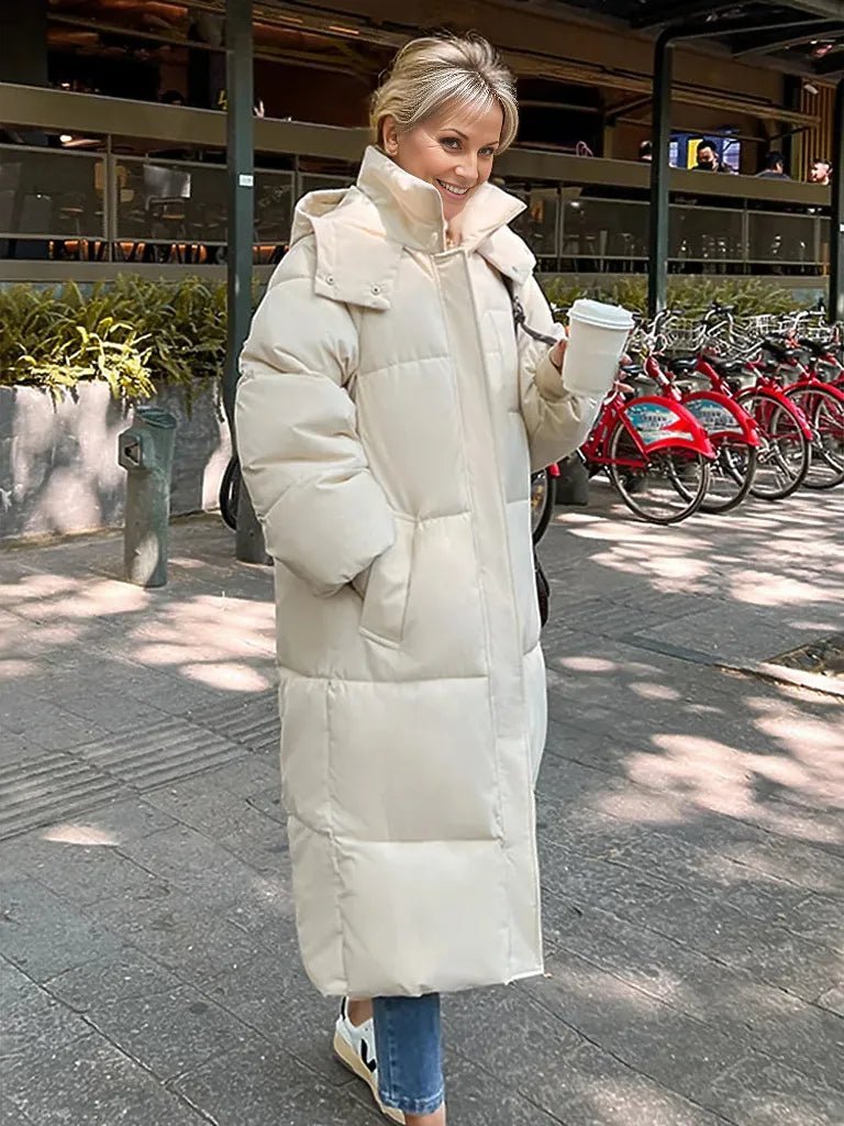 Warm Elegant Long Winter Coat With Hood For Women Chic - Nalani - UK Fashion Clothing and Decor