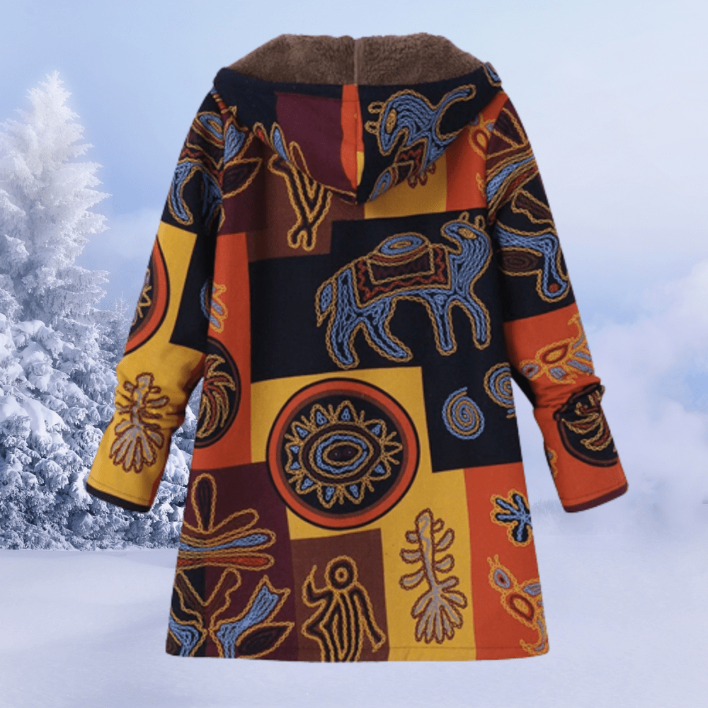 Warm Floral Winter Jacket With Padded Insulation For Cold - Nalani - UK Fashion Clothing and Decor