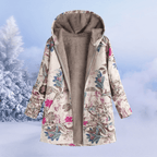 Warm Floral Winter Jacket With Padded Insulation For Cold - Nalani - UK Fashion Clothing and Decor
