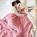 WarmWool | Thick Lambswool Blanket for Winter - Heavyweight Warm Wool Throw Blanket for Bed & Couch, Soft Thermal Plaid for Cold Nights - Nalani - Fashion Clothing and Decor