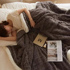 WarmWool | Thick Lambswool Blanket for Winter - Heavyweight Warm Wool Throw Blanket for Bed & Couch, Soft Thermal Plaid for Cold Nights - Nalani - Fashion Clothing and Decor