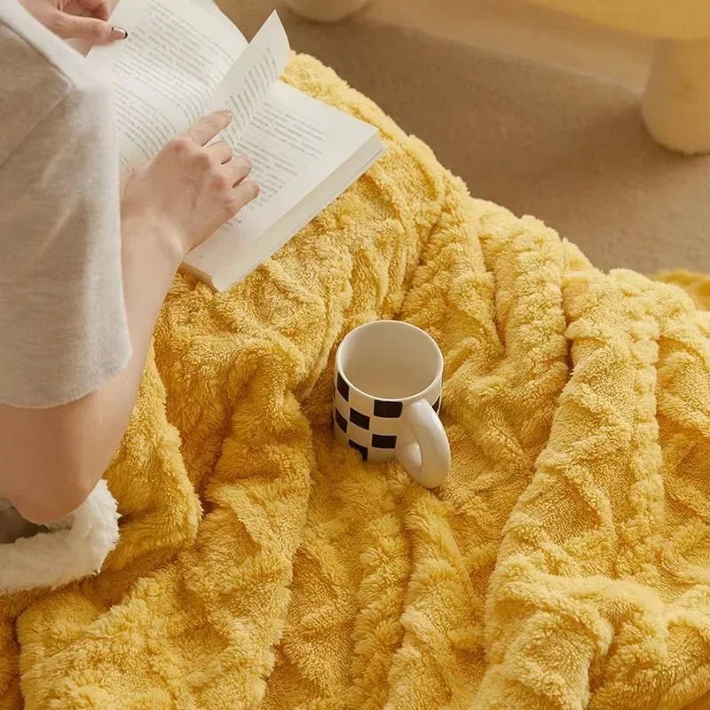 WarmWool | Thick Lambswool Blanket for Winter - Heavyweight Warm Wool Throw Blanket for Bed & Couch, Soft Thermal Plaid for Cold Nights - Nalani - Fashion Clothing and Decor