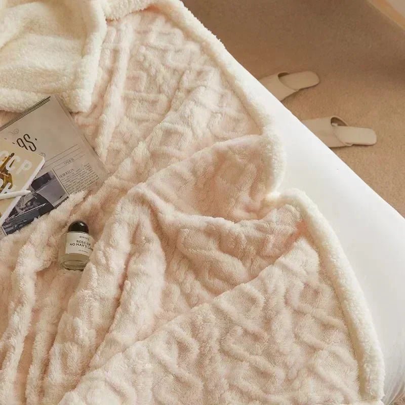 WarmWool | Thick Lambswool Blanket for Winter - Heavyweight Warm Wool Throw Blanket for Bed & Couch, Soft Thermal Plaid for Cold Nights - Nalani - Fashion Clothing and Decor