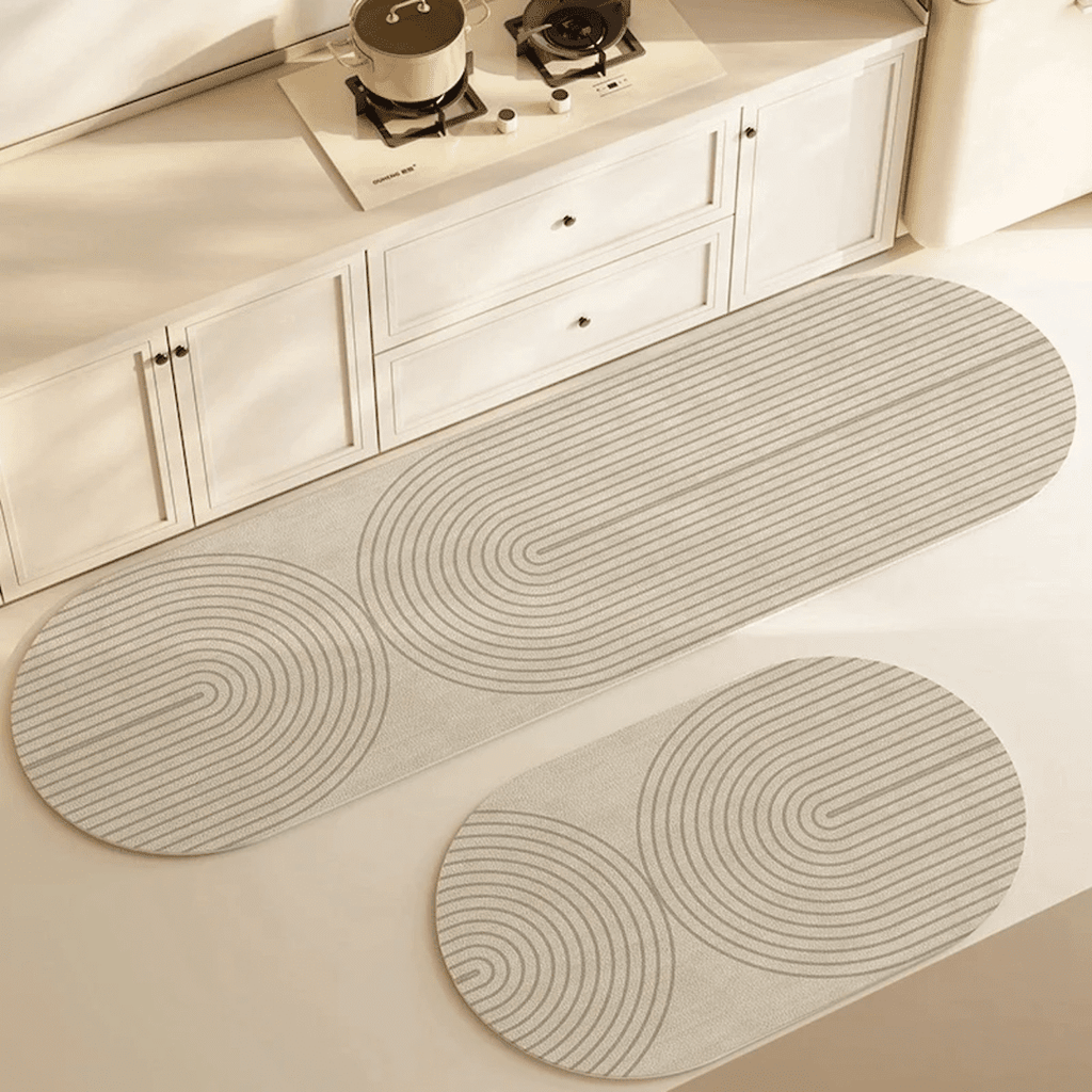 Water Absorbent Kitchen Mat With Anti Slip Back Striped Design - Nalani - UK Fashion Clothing and Decor