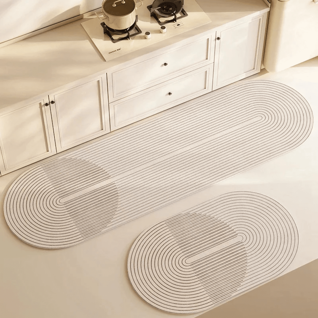 Water Absorbent Kitchen Mat With Anti Slip Back Striped Design - Nalani - UK Fashion Clothing and Decor