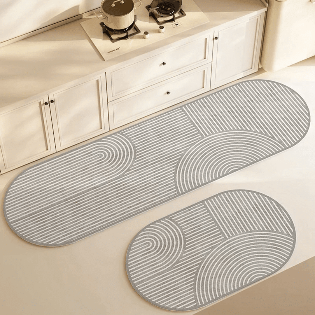 Water Absorbent Kitchen Mat With Anti Slip Back Striped Design - Nalani - UK Fashion Clothing and Decor