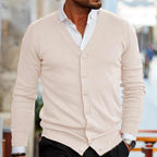 Weaver - Men Cardigan V Neck Button Front Casual Lightweight Knitwear - Nalani - Fashion Clothing and Decor