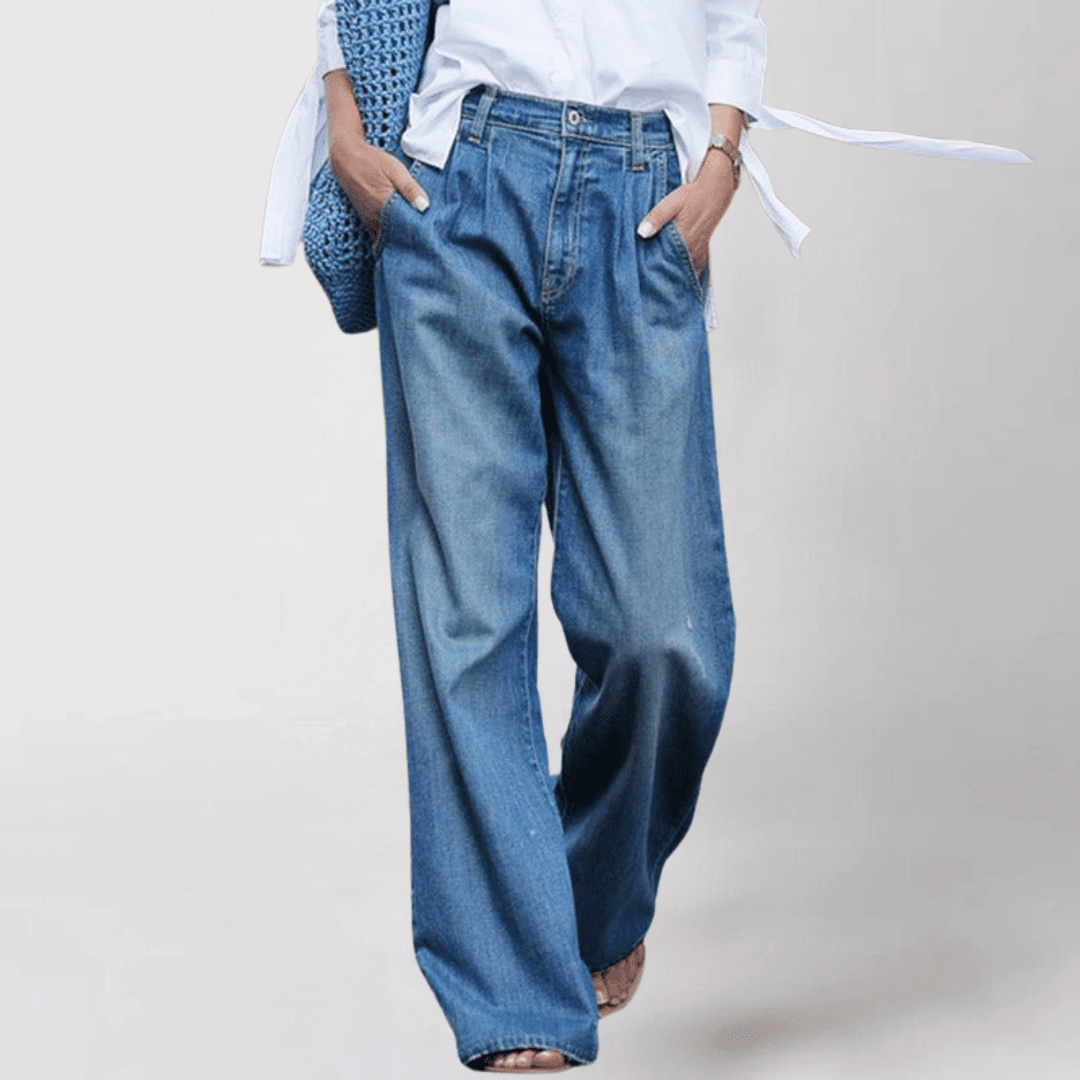 Wide - Leg Comfortable Women's Jeans - Nalani - UK Fashion Clothing and Decor