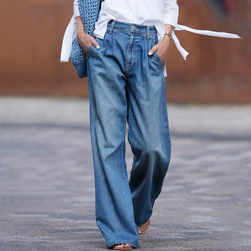 Wide - Leg Comfortable Women's Jeans - Nalani - UK Fashion Clothing and Decor