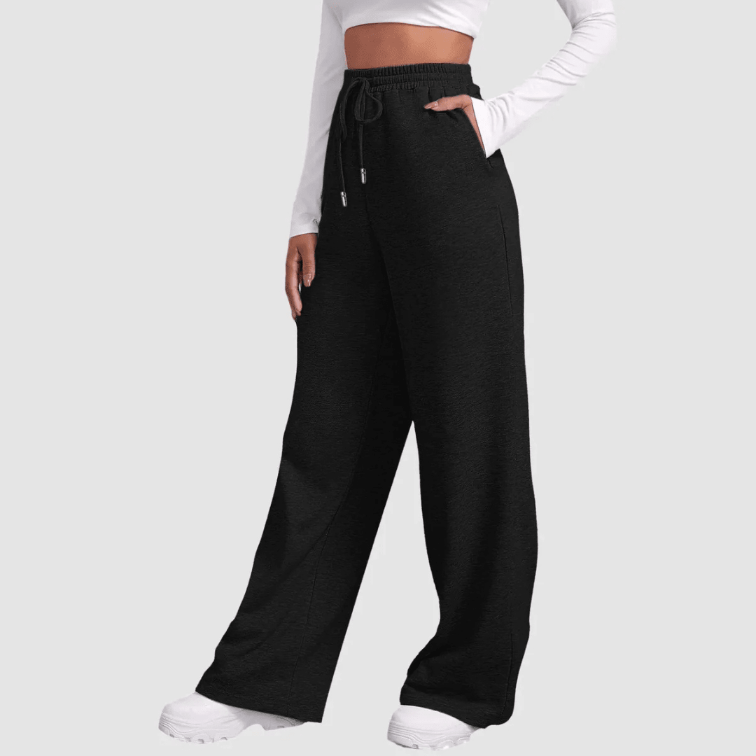 Wide - leg jogging pants for women with drawstring | High waist - Nalani - Fashion Clothing and Decor