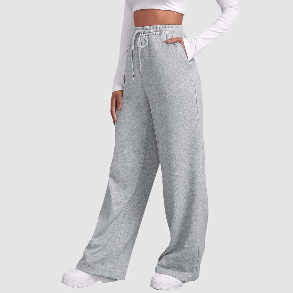 Wide - leg jogging pants for women with drawstring | High waist - Nalani - Fashion Clothing and Decor