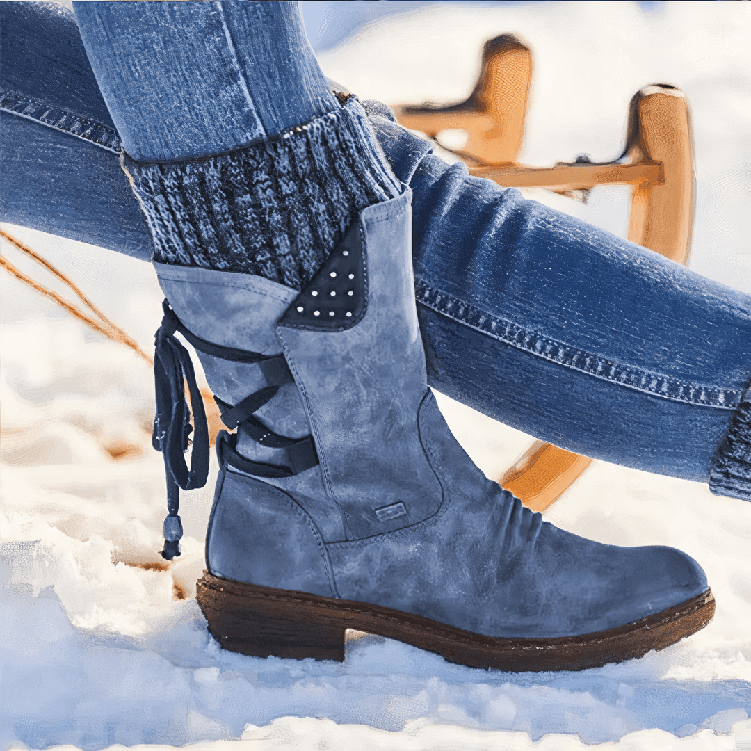 Winter Lace Up Boots For Women Cozy Warm Suede With Traction - Nalani - UK Fashion Clothing and Decor