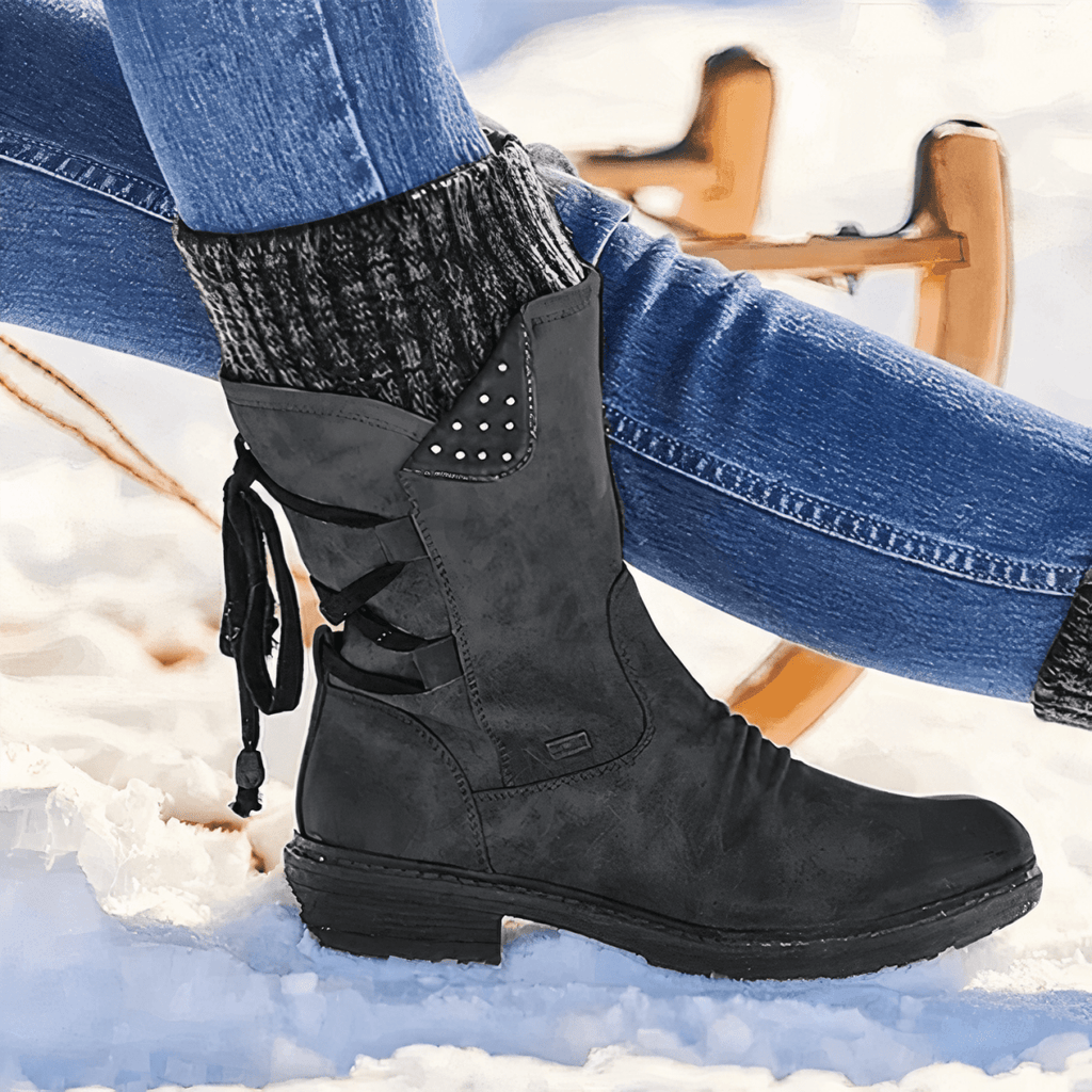 Winter Lace Up Boots For Women Cozy Warm Suede With Traction - Nalani - UK Fashion Clothing and Decor