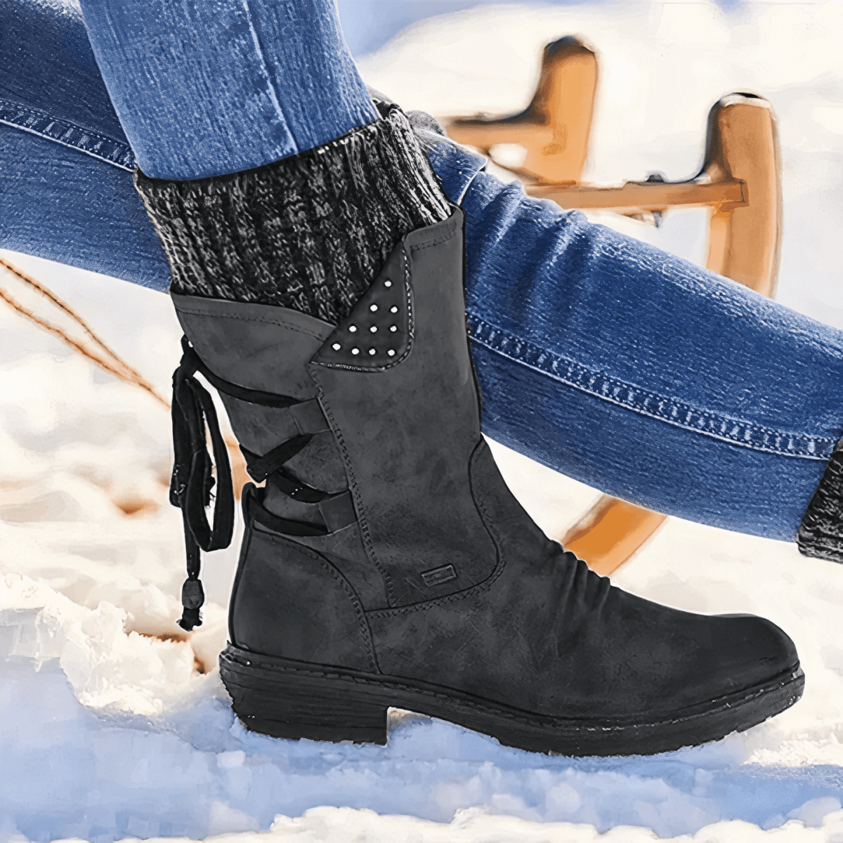 Winter Lace Up Boots For Women Cozy Warm Suede With Traction - Nalani - UK Fashion Clothing and Decor