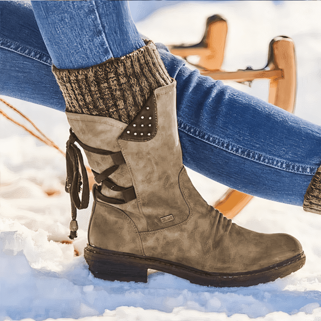 Winter Lace Up Boots For Women Cozy Warm Suede With Traction - Nalani - UK Fashion Clothing and Decor