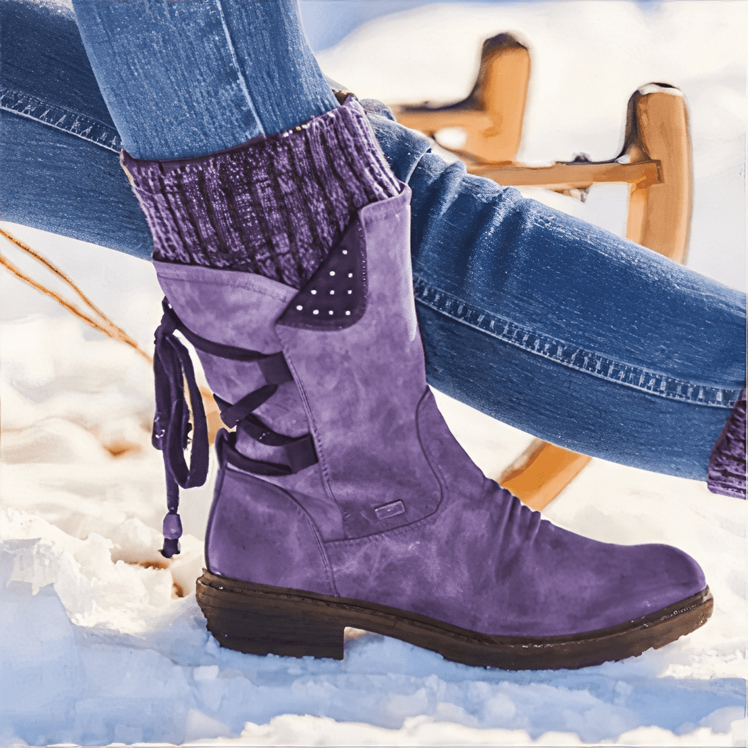 Winter Lace Up Boots For Women Cozy Warm Suede With Traction - Nalani - UK Fashion Clothing and Decor