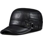 Winter Leather Military British Vintage Cap For Men - Nalani - UK Fashion Clothing and Decor