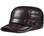 Winter Leather Military British Vintage Cap For Men - Nalani - UK Fashion Clothing and Decor