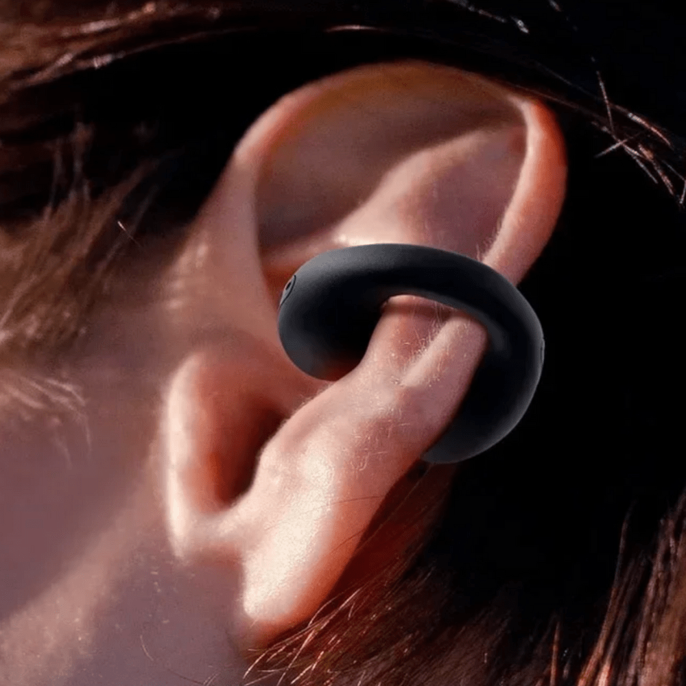 Wireless Earphones – Bone Conduction Bluetooth Earphones, Open-Ear, Water-Resistant, Up to 8h Battery, Black or White – EchoSonic - Nalani - Fashion Clothing and Decor
