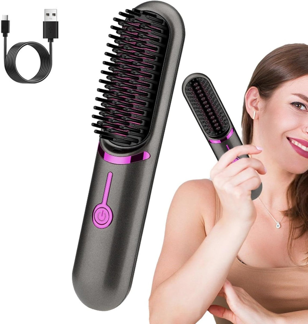 Wireless Hair Straightener – Cordless Ceramic Flat Iron, USB Rechargeable, 3 Heat Settings, Mini Travel Size – Lumea - Nalani - Fashion Clothing and Decor