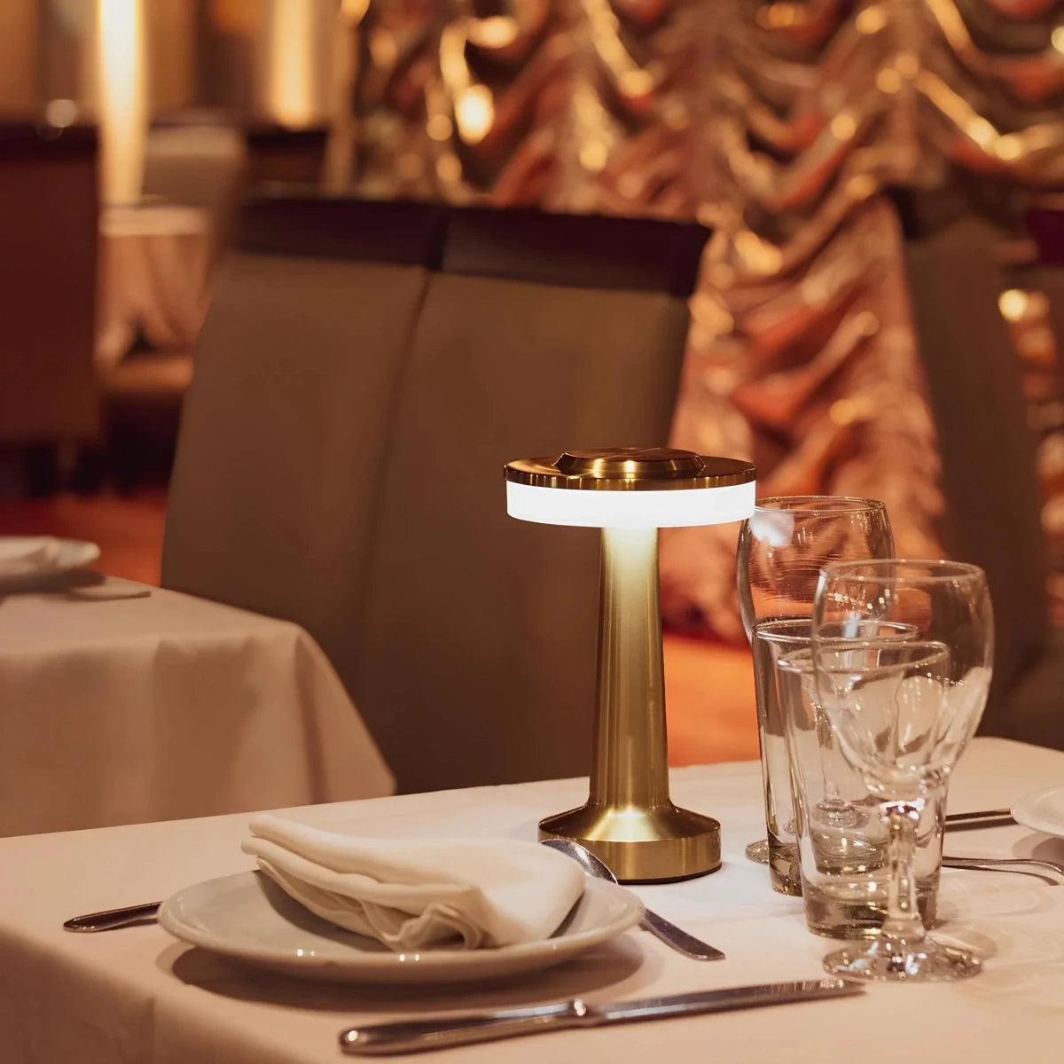Wireless Retro Table Lamp – Cordless Rechargeable LED Lamp, Dimmable with 3 Color Temperatures, Metal Bar & Restaurant Lamp – LumiBar - Nalani - Fashion Clothing and Decor