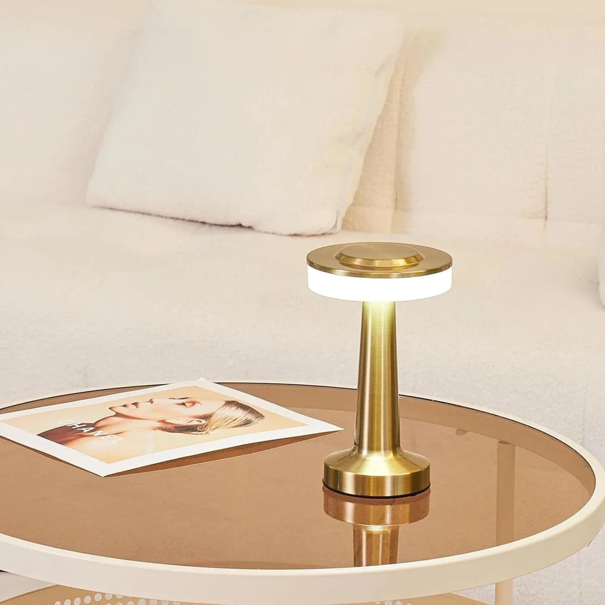 Wireless Retro Table Lamp – Cordless Rechargeable LED Lamp, Dimmable with 3 Color Temperatures, Metal Bar & Restaurant Lamp – LumiBar - Nalani - Fashion Clothing and Decor