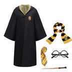 Wizard Costume with Robe, Wand, Scarf, Tie & Glasses – Wizard School Halloween Costume for Kids & Adults - Nalani - Fashion Clothing and Decor