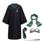 Wizard Costume with Robe, Wand, Scarf, Tie & Glasses – Wizard School Halloween Costume for Kids & Adults - Nalani - Fashion Clothing and Decor